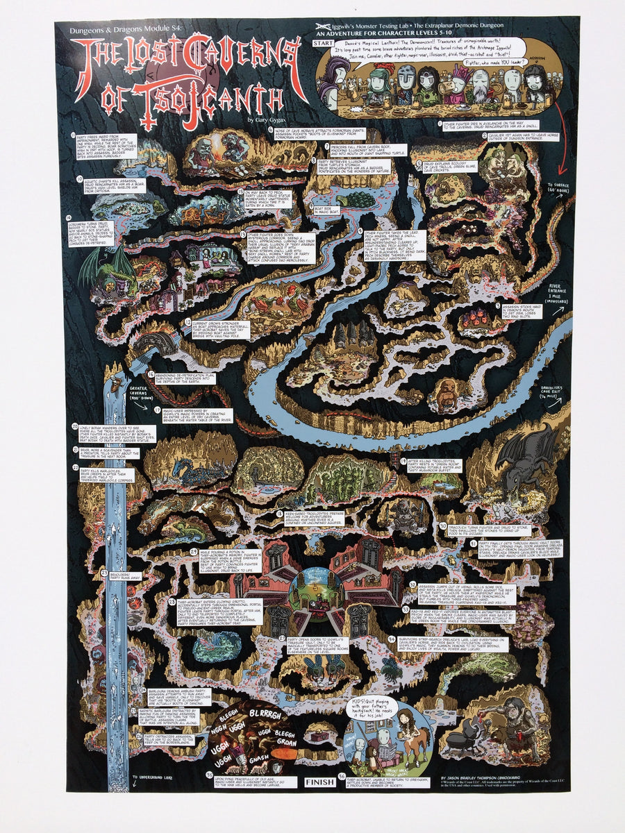 Lost Caverns of Tsojcanth Walkthrough Map Print