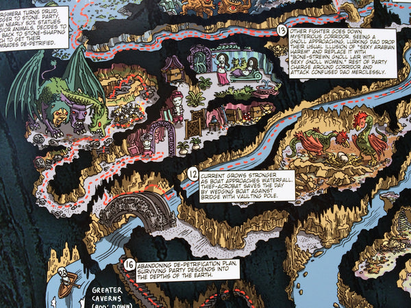 Lost Caverns of Tsojcanth Walkthrough Map Print
