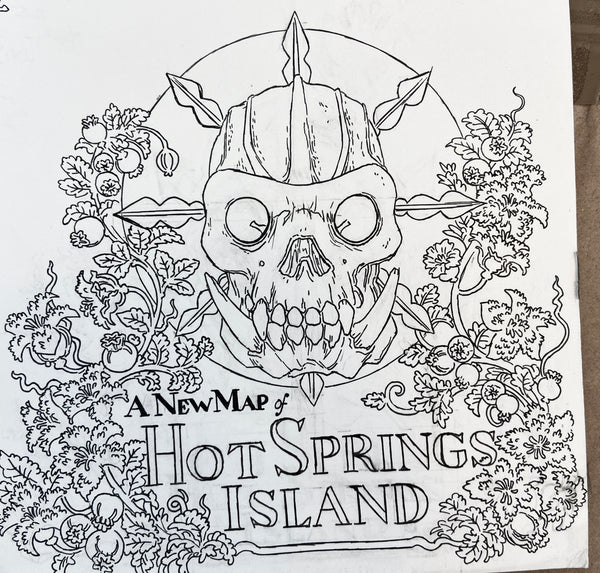 Hot Springs Island Map Original Art